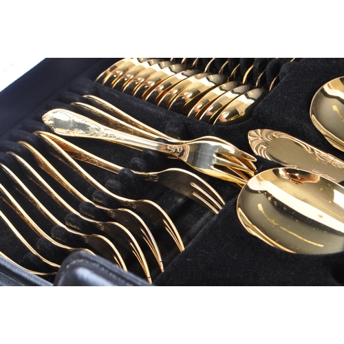 235 - A 20th Century German Bestecke SBS Solingen gold plated 12 person canteen of cutlery to include tabl... 
