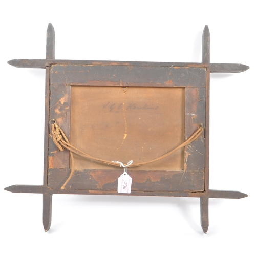 236 - An early 20th Century print depicting a carriage scene with horses and people standing and sitting o... 