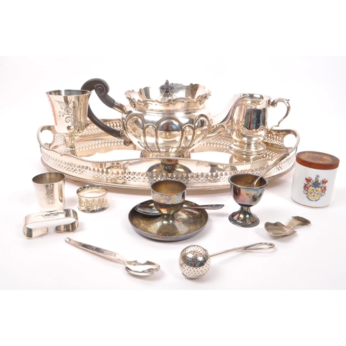 237 - A large collection of silver plate. The silver plate to include a Mappin and Webb silver plated teap... 