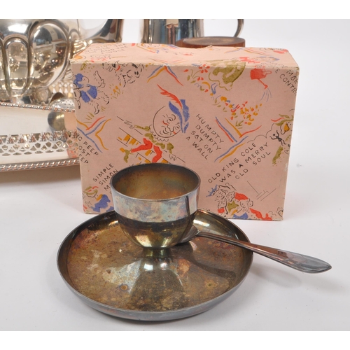 237 - A large collection of silver plate. The silver plate to include a Mappin and Webb silver plated teap... 