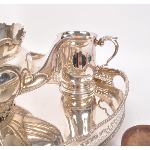 237 - A large collection of silver plate. The silver plate to include a Mappin and Webb silver plated teap... 
