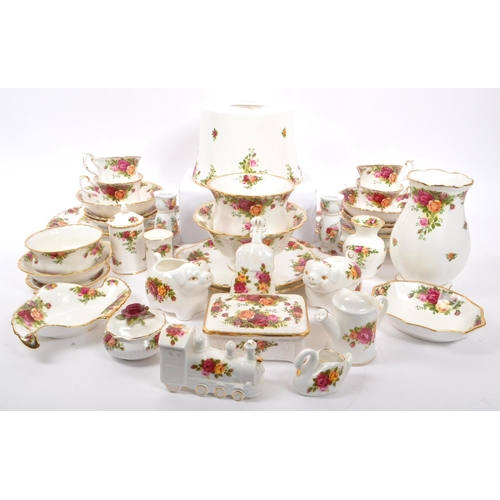 24 - Royal Albert - Country Roses Pattern - A vintage 20th century porcelain china part tea service set. ... 