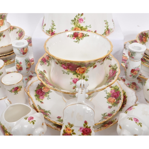 24 - Royal Albert - Country Roses Pattern - A vintage 20th century porcelain china part tea service set. ... 