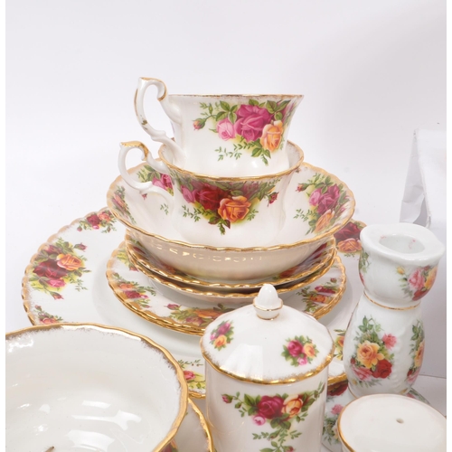 24 - Royal Albert - Country Roses Pattern - A vintage 20th century porcelain china part tea service set. ... 