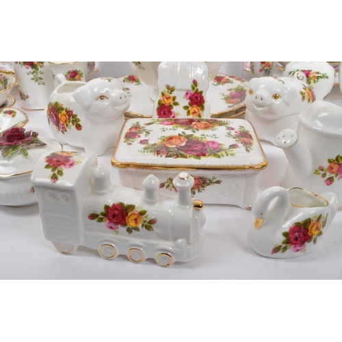 24 - Royal Albert - Country Roses Pattern - A vintage 20th century porcelain china part tea service set. ... 