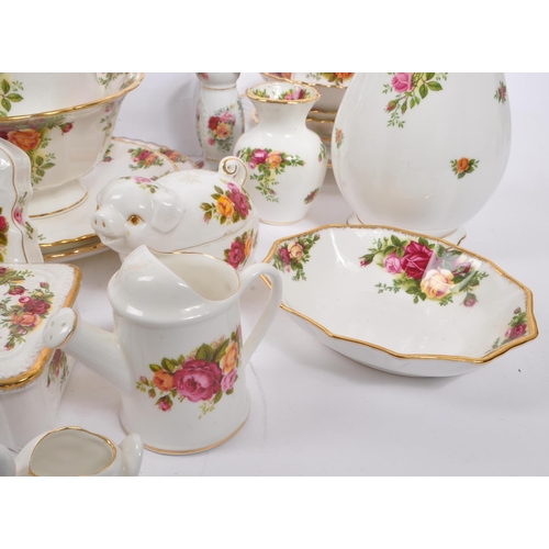 24 - Royal Albert - Country Roses Pattern - A vintage 20th century porcelain china part tea service set. ... 