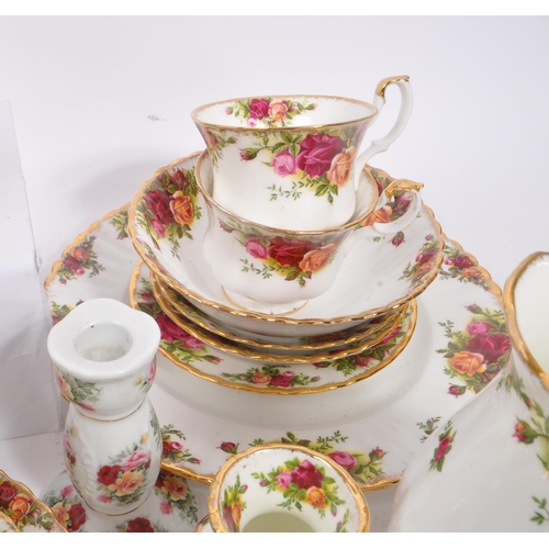 24 - Royal Albert - Country Roses Pattern - A vintage 20th century porcelain china part tea service set. ... 