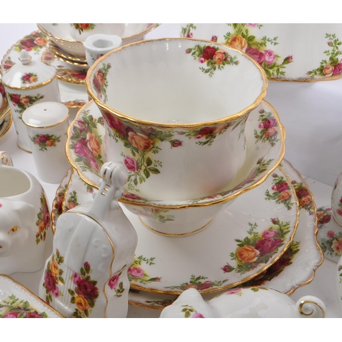 24 - Royal Albert - Country Roses Pattern - A vintage 20th century porcelain china part tea service set. ... 