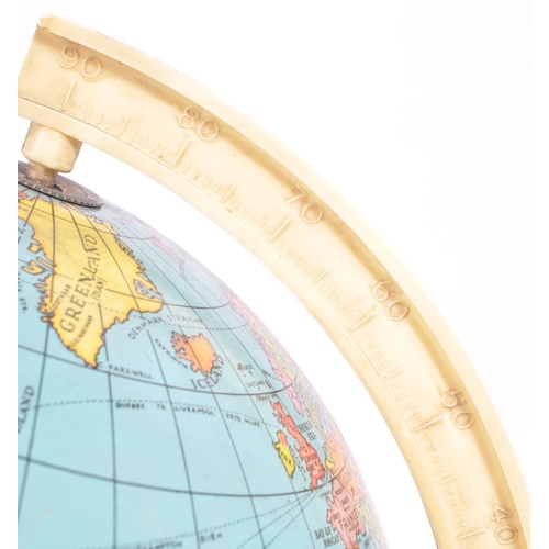 248 - A mid 20th century tin plate globe. The globe having a plastic mount with tin base and globe, featur... 