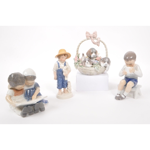 27 - Royal Copenhagen - Collection of three 20th century and later Danish porcelain of child figures. Com... 