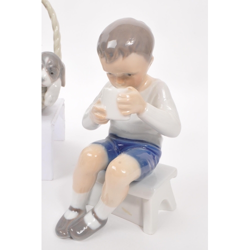 27 - Royal Copenhagen - Collection of three 20th century and later Danish porcelain of child figures. Com... 