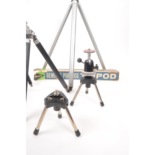 273 - A collection of 20th century camera / photographic tripods. The collection to include a Velbon Mini ... 