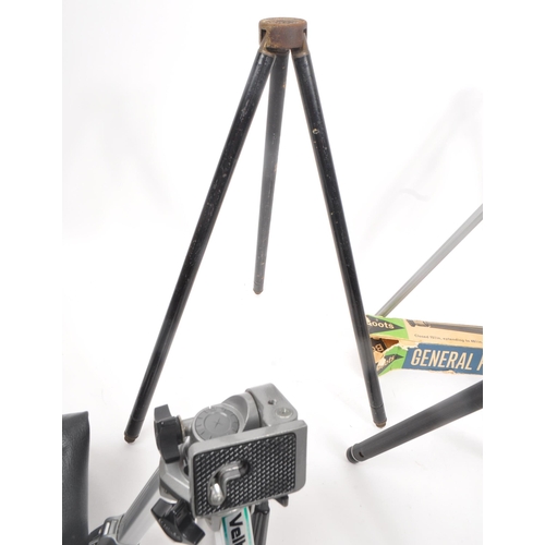 273 - A collection of 20th century camera / photographic tripods. The collection to include a Velbon Mini ... 