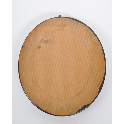 286 - A 19th century miniature portrait painting. The painting in oval mahogany frame, depicting a man in ... 