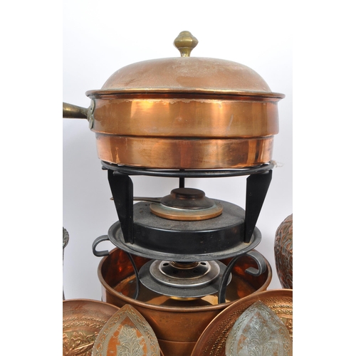 287 - A collection of 20th Century copper items / curios. The collection to include two small stove burner... 
