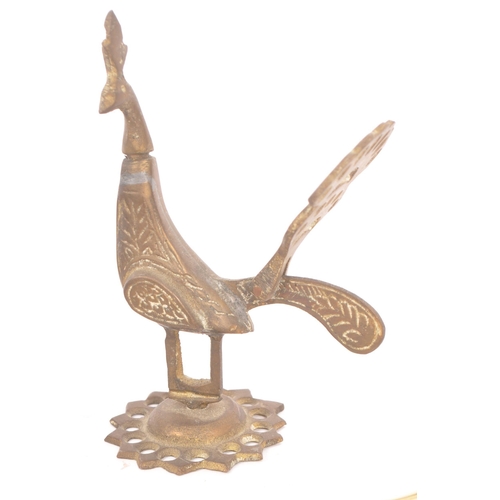 290 - A collection of 19th Century and later small brass animal items / curios. To include a crocodile nut... 