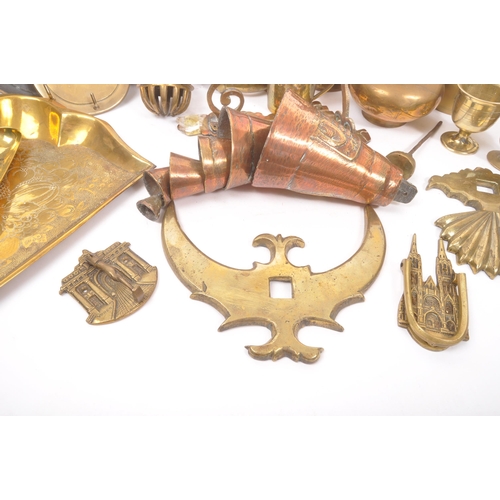 292 - A collection of 19th Century and later brass and copper items / curios. To include Moroccan style ha... 