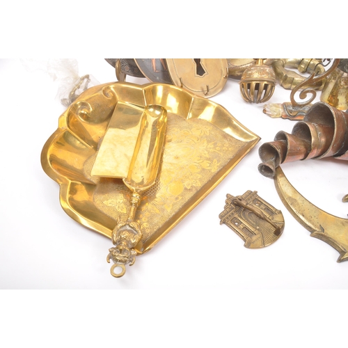 292 - A collection of 19th Century and later brass and copper items / curios. To include Moroccan style ha... 