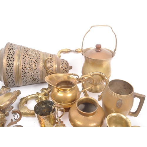 292 - A collection of 19th Century and later brass and copper items / curios. To include Moroccan style ha... 