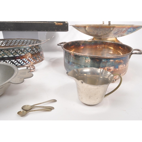 297 - A collection of vintage 20th century silver plate items. Including fruit / centrepiece bowls, tazza ... 
