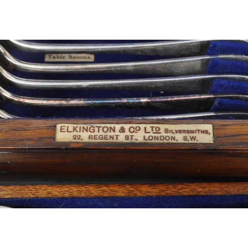 300 - Elkington & Co Ltd - An early 20th Century canteen of cutlery 12 person set comprising of table fork... 