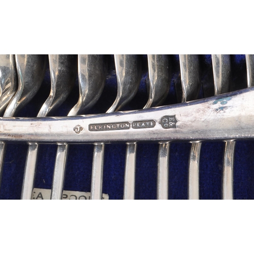 300 - Elkington & Co Ltd - An early 20th Century canteen of cutlery 12 person set comprising of table fork... 