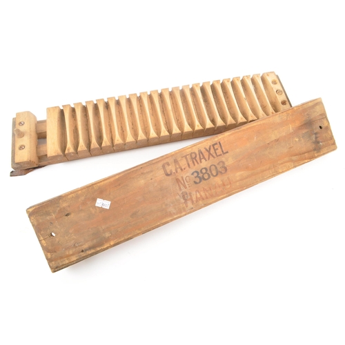 339 - An early 20th century wooden cigar mould. The mould mark to top ' C. A. Travel No. 3803 Hanau '. For... 