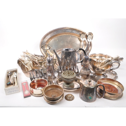 341 - A collection of 19th Century Victorian and later silver plate items comprising of egg cups on stand,... 