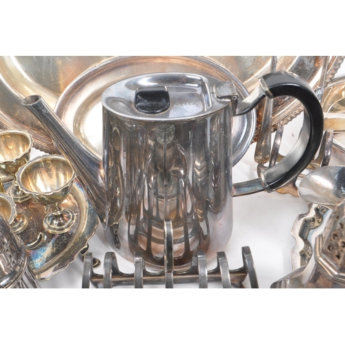 341 - A collection of 19th Century Victorian and later silver plate items comprising of egg cups on stand,... 