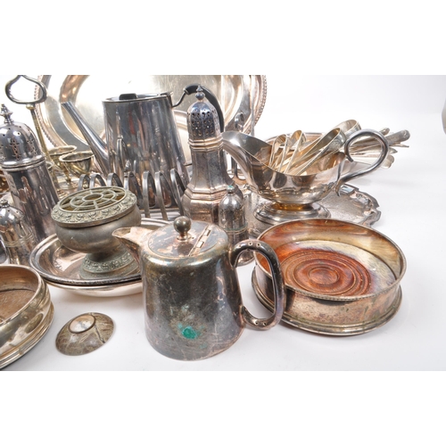 341 - A collection of 19th Century Victorian and later silver plate items comprising of egg cups on stand,... 