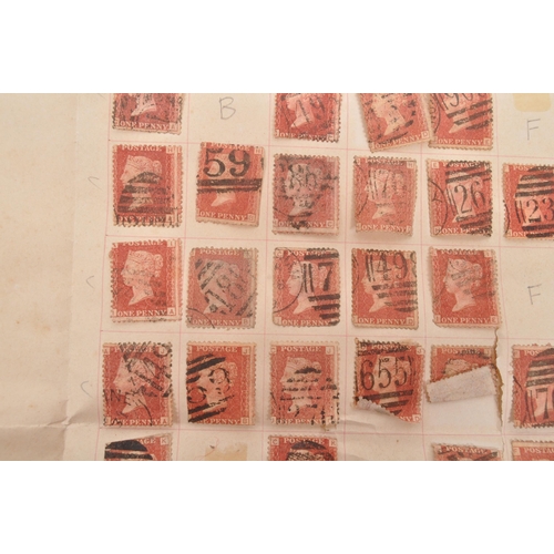 448 - United Kingdom - Victorian 19th century 1840 collection of four penny black postage stamps. Plate 1A... 