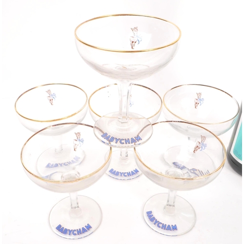 46 - Babycham - A collection of twelve 12 vintage 20th century Babycham sparkling perry drinking glasses.... 