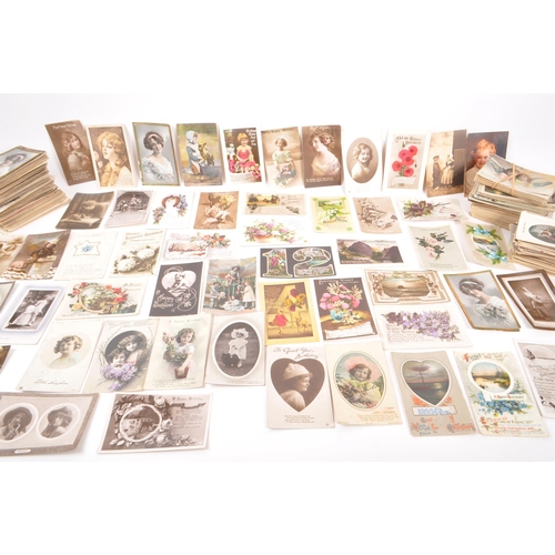 467 - Greetings postcards. Collection (approx. 700) mostly pre WWI. Birthdays, Good Luck, Christmas, New Y... 