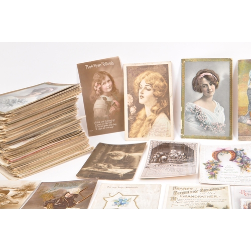 467 - Greetings postcards. Collection (approx. 700) mostly pre WWI. Birthdays, Good Luck, Christmas, New Y... 