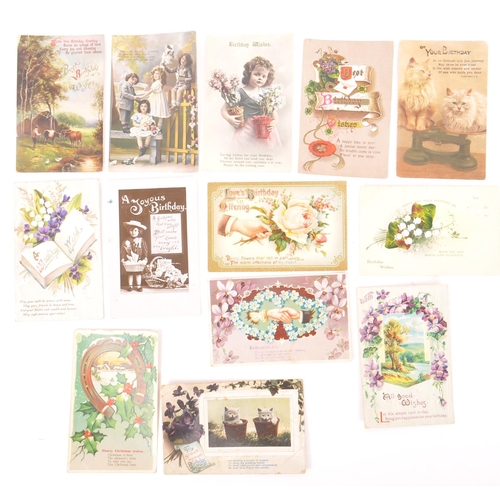 467 - Greetings postcards. Collection (approx. 700) mostly pre WWI. Birthdays, Good Luck, Christmas, New Y... 