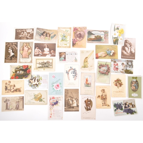 467 - Greetings postcards. Collection (approx. 700) mostly pre WWI. Birthdays, Good Luck, Christmas, New Y... 