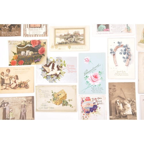 467 - Greetings postcards. Collection (approx. 700) mostly pre WWI. Birthdays, Good Luck, Christmas, New Y... 