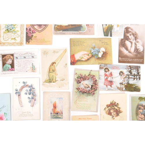 467 - Greetings postcards. Collection (approx. 700) mostly pre WWI. Birthdays, Good Luck, Christmas, New Y... 