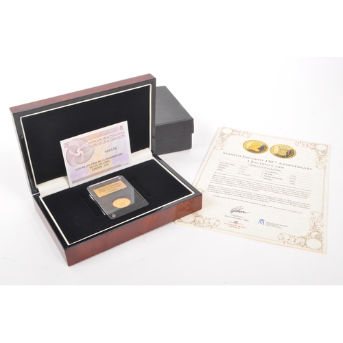 478 - A 2018 Spanish Gold Escudos 150th Anniversary 1 Escudo coin. The coin in slab. With original packagi... 