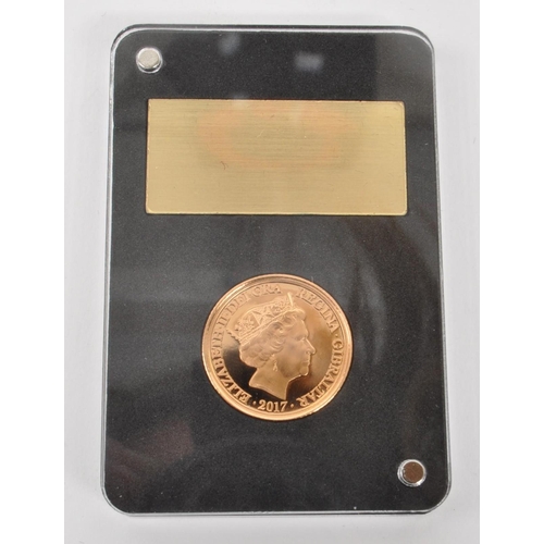 480 - A 2017 Gibraltar issued Gold Remembrance Half Sovereign coin. The coin in slab. With original packag... 