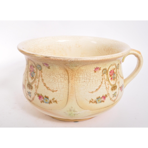 49 - S. F. & Co. - An early 20th century S. F. & Co. Crown Devon chamber pot, alongside Ironstone washing... 