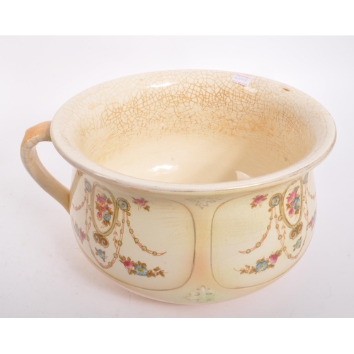 49 - S. F. & Co. - An early 20th century S. F. & Co. Crown Devon chamber pot, alongside Ironstone washing... 