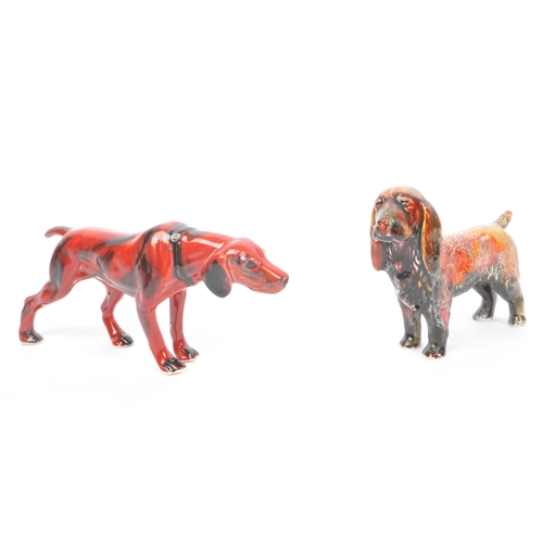 5 - Anita Harris - Two contemporary studio art pottery dog ornaments. Both standing position one example... 