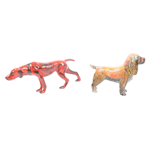 5 - Anita Harris - Two contemporary studio art pottery dog ornaments. Both standing position one example... 