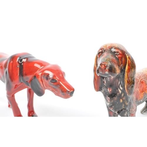 5 - Anita Harris - Two contemporary studio art pottery dog ornaments. Both standing position one example... 