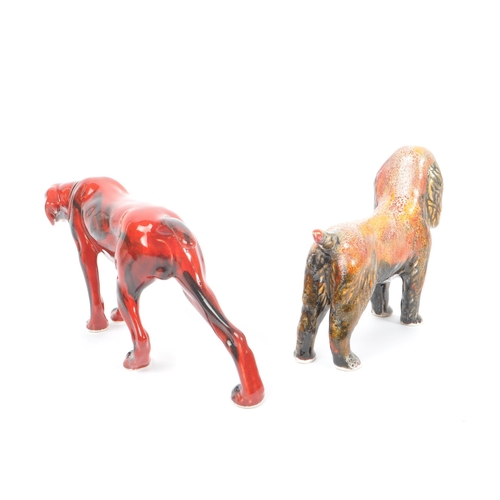 5 - Anita Harris - Two contemporary studio art pottery dog ornaments. Both standing position one example... 