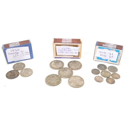 506 - A collection of early 20th century British George V & VI and Victorian silver coins. The collection ... 