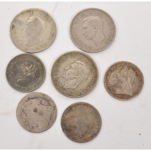 506 - A collection of early 20th century British George V & VI and Victorian silver coins. The collection ... 