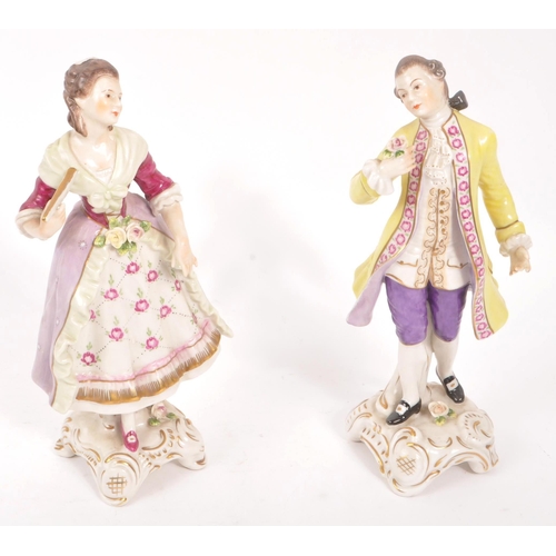 57 - Rudolf Kammer - Two 20th Century German continental china porcelain figurines by Rudolf Kammer depic... 