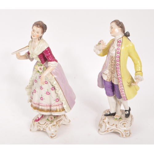 57 - Rudolf Kammer - Two 20th Century German continental china porcelain figurines by Rudolf Kammer depic... 